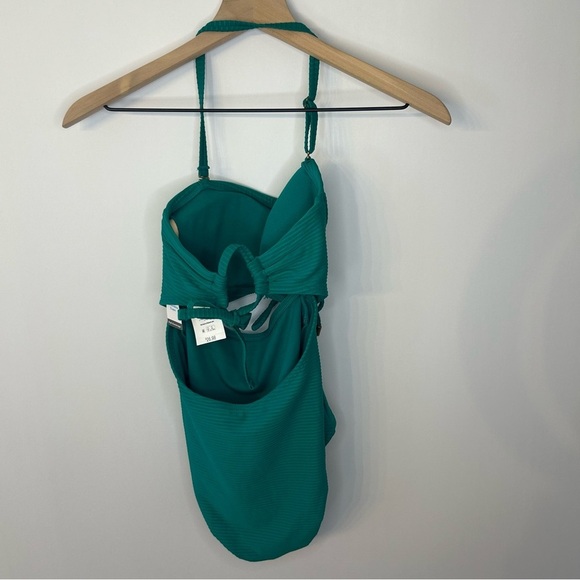 *NWT* Time and Tru Cutout Ribbed One Piece Swimsuit in Green Ocean, Sz S (4-6) - Picture 8 of 12